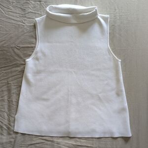 NWOT Talbots Sleeveless White Mock Turtleneck Top Sz Lp